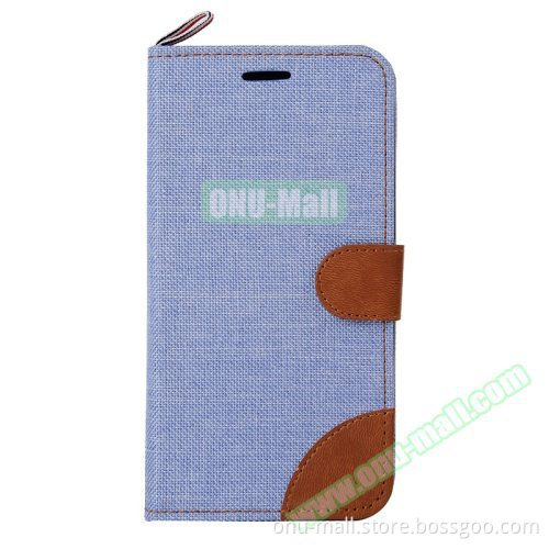 Paypal Accepted Cheap Denim Texture Wallet Flip Leather Case for Sony Xperia E4 Cover
